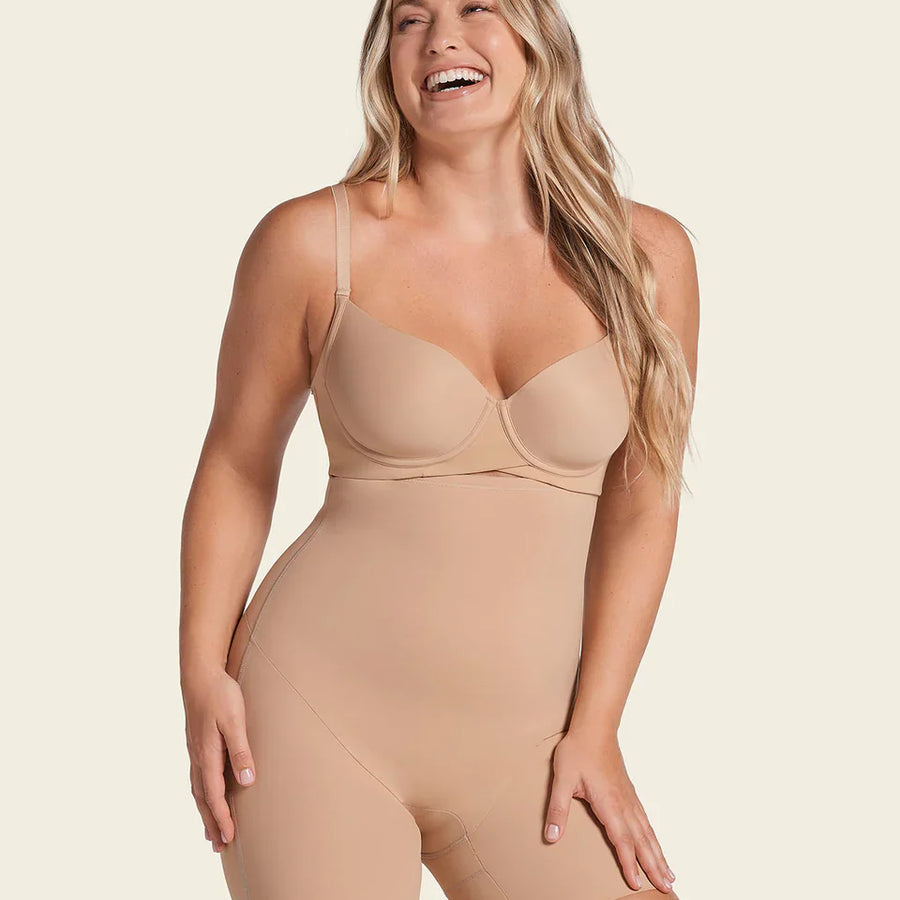 Strapless Sculpting Step-in Body Shaper with Short Bottom