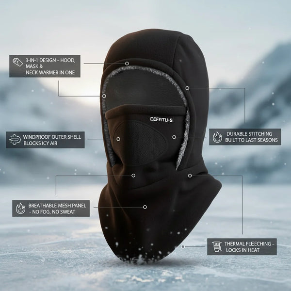 Balaclava Hat, Mask & Neck Warmer