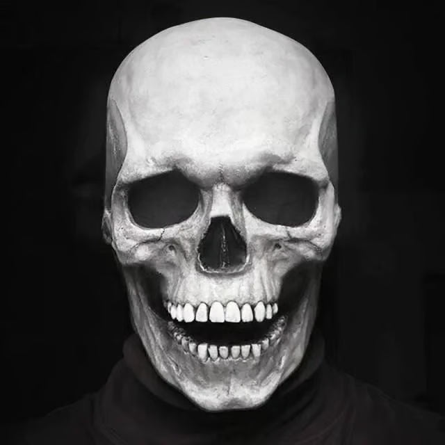 Full Head Skull Mask with Movable Jaw