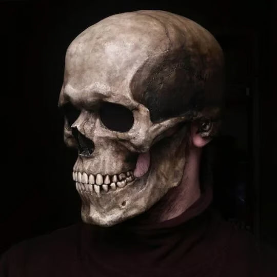 Full Head Skull Mask with Movable Jaw