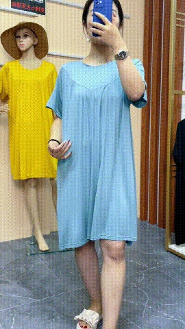 Super Soft Comfortable Short Sleeve Loose Pajama Dress