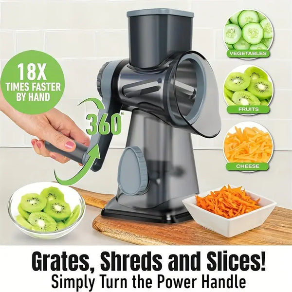 3 in 1 Rotary Cheese Grater Vegetable Slicer