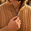 LuxeCable Quarter-Zip Cable Knit Sweater