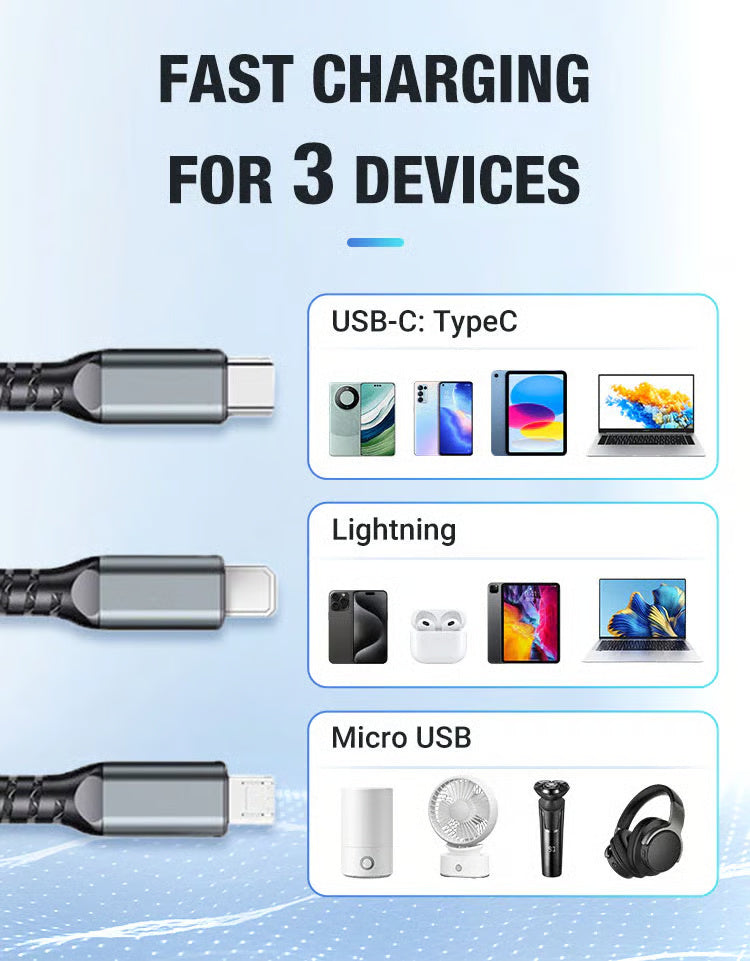 3-in-1 Super Fast Charging Cable