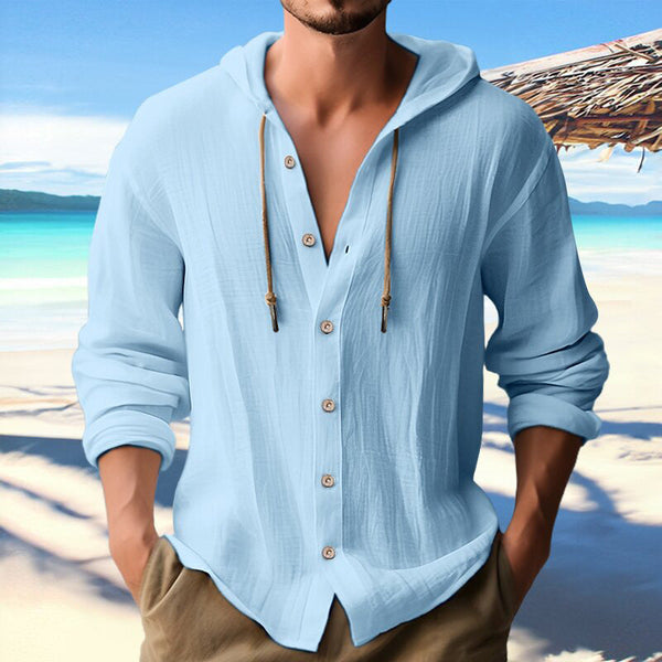 Everyday Cotton Linen Hoodie Shirt