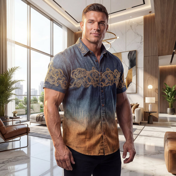 Luxe Denim Print Shirt