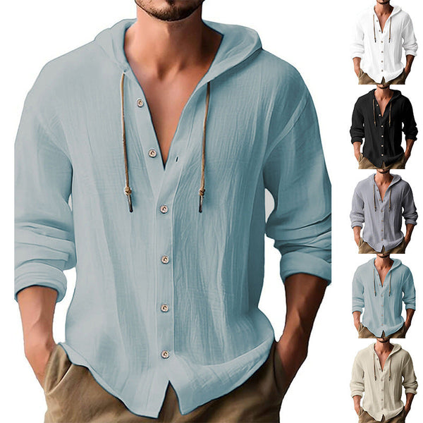 Everyday Cotton Linen Hoodie Shirt