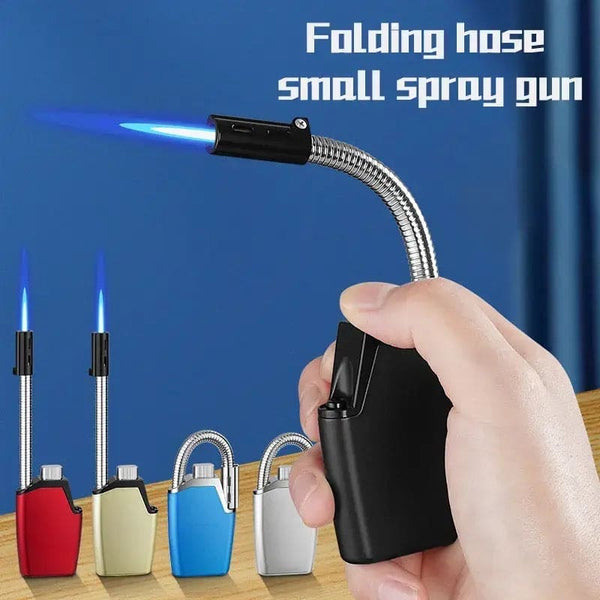 360° Flexible Neck Windproof Butane Torch Lighter – Foldable & Rechargeable