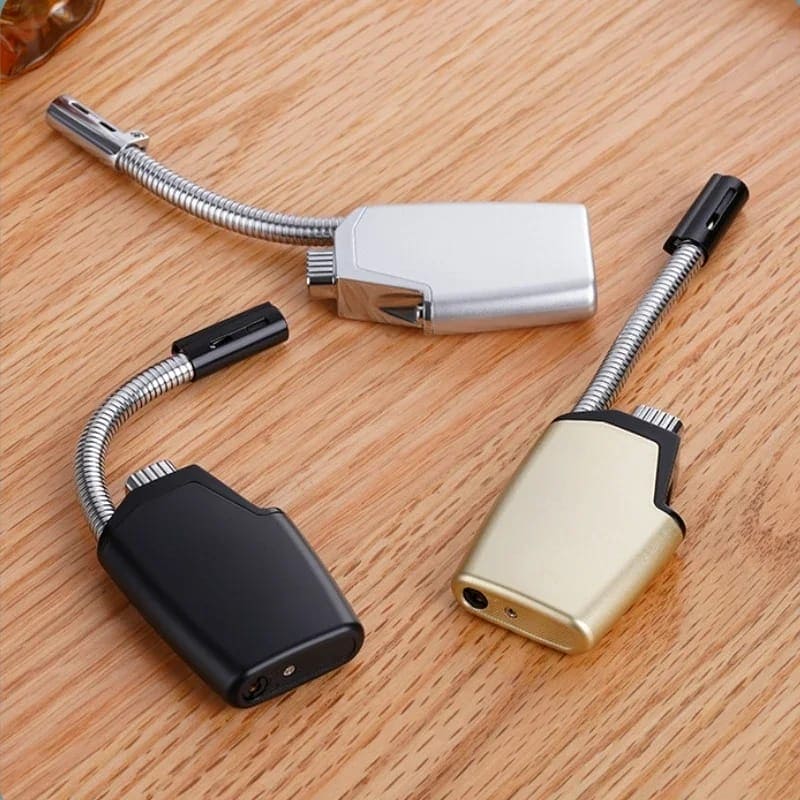 360° Flexible Neck Windproof Butane Torch Lighter – Foldable & Rechargeable