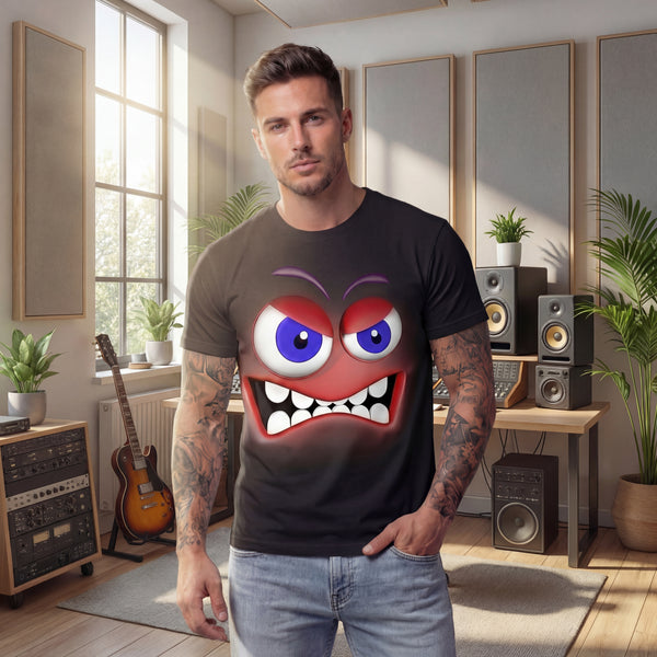 Bold Human Face Graphic T-Shirt
