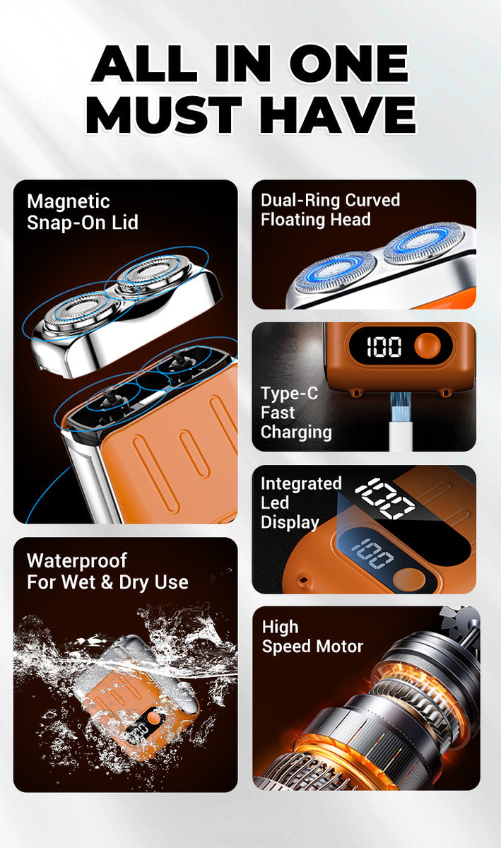 Men's Portable Mini Rotary Electric Shaver