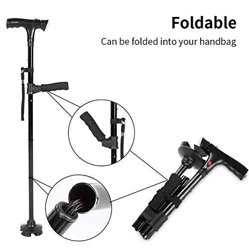 Foldable Walking Stick With LED Light