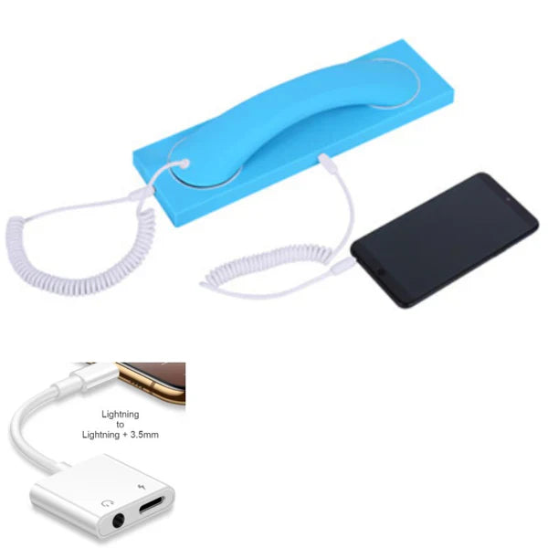 RetroTalk Pro – Vintage Handset with Type-C/Lightning to 3.5mm Adapter