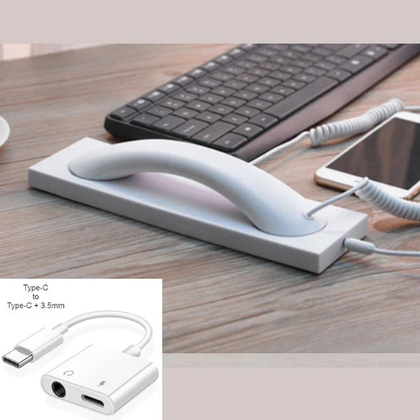 RetroTalk Pro – Vintage Handset with Type-C/Lightning to 3.5mm Adapter