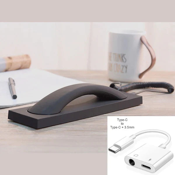 RetroTalk Pro – Vintage Handset with Type-C/Lightning to 3.5mm Adapter
