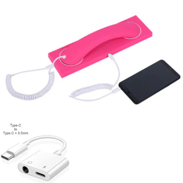 RetroTalk Pro – Vintage Handset with Type-C/Lightning to 3.5mm Adapter