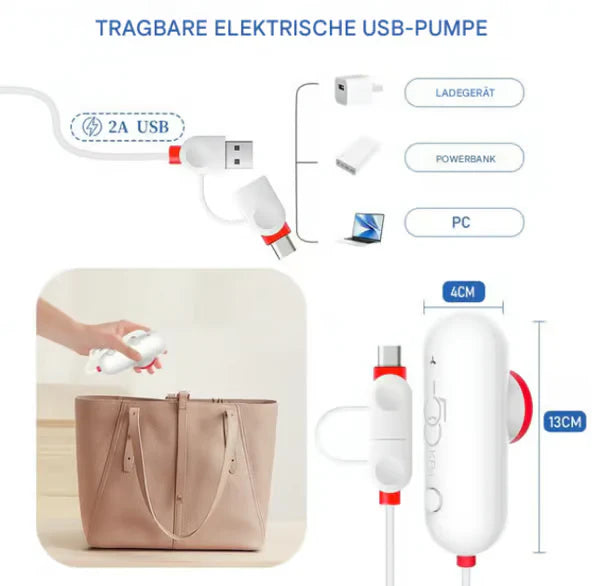 USB Electric Vacuum Pump With Vacuum Compression Bags
